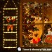 Qedertek LED Weihnachtsmann Leiter Lichterkette - 0.75M LED Weihnachtsbeleuchtung Strombetrieben mit Timer, Speicherfunktion, 8 Modi für Innen Außen Weihnachtsbaum Fenster Weihnachten Deko (Warmweiß)