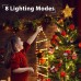 Qedertek LED Weihnachtsmann Leiter Lichterkette - 0.75M LED Weihnachtsbeleuchtung Strombetrieben mit Timer, Speicherfunktion, 8 Modi für Innen Außen Weihnachtsbaum Fenster Weihnachten Deko (Warmweiß)