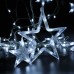 Qedertek Christmas Star Curtain Lights, 138 LED Curtain Fairy Lights with 12 Stars, 8 Modes Christmas Fairy Lights for Xmas Tree, Party, Wedding, Garden, Bedroom, Christmas Decorations (White)