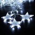 Qedertek Christmas Star Curtain Lights, 138 LED Curtain Fairy Lights with 12 Stars, 8 Modes Christmas Fairy Lights for Xmas Tree, Party, Wedding, Garden, Bedroom, Christmas Decorations (White)