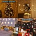 Qedertek Christmas Star Curtain Lights, 138 LED Curtain Fairy Lights with 12 Stars, 8 Modes Christmas Fairy Lights for Xmas Tree, Party, Wedding, Garden, Bedroom, Christmas Decorations (Warm White)