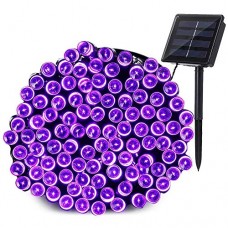 Qedertek Halloween Solar Fairy Lights, 72ft 200 LED Outdoor Solar Fairy Lights, Waterproof 8 Modes Solar Powered String Lights for Tree, Garden, Patio, Lawn, Party, Halloween Decorations (Purple)