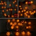 Qedertek Halloween Orange Pumpkin Lanterns Lights, 4M/13ft 20 LED Orange Pumpkin Lights, Waterproof 2 Modes Battery Powered Halloween Fairy Lights for Indoor Outdoor Garden Home Party Bar Decorations