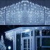 Qedertek Icicle Lights, 432 LED Christmas Fairy Lights Bright Indoor Curtain Lights with 8 Mode Function Mains Powered for Christmas Decorations (White)