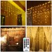 Qedertek Icicle Lights, 432 LED Christmas Fairy Lights Bright Indoor Curtain Lights with 8 Mode Function Mains Powered for Christmas Decorations (Warm White)