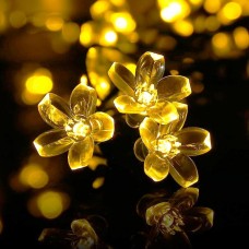 Qedertek Solar Fairy Lights 23ft 50 LED Blossom Flower Solar Garden Lights for Home, Garden, Lawn, Wedding Decorations (Warm White)