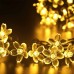 Qedertek Solar Fairy Lights 23ft 50 LED Blossom Flower Solar Garden Lights for Home, Garden, Lawn, Wedding Decorations (Warm White)