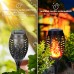 Qedertek Solarleuchten für Außen Garten - 6 Stück 12 LED Solarlampe für Außen mit Realistischer Flammeneffekt IP65 Wasserdicht Gartenfackeln Solar für Gärten Weg Hinterhöfe Rasen Halloween Deko